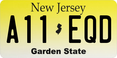 NJ license plate A11EQD