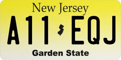 NJ license plate A11EQJ