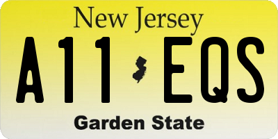 NJ license plate A11EQS