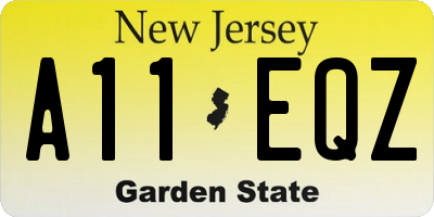 NJ license plate A11EQZ