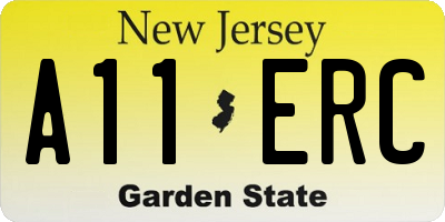 NJ license plate A11ERC