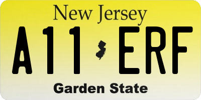 NJ license plate A11ERF