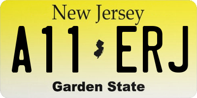 NJ license plate A11ERJ