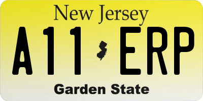 NJ license plate A11ERP