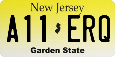 NJ license plate A11ERQ