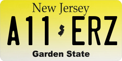 NJ license plate A11ERZ