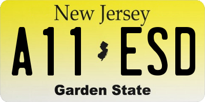 NJ license plate A11ESD