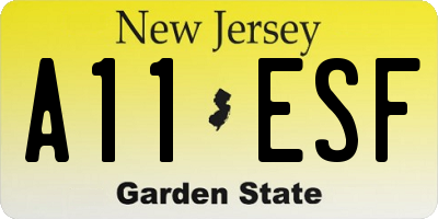 NJ license plate A11ESF