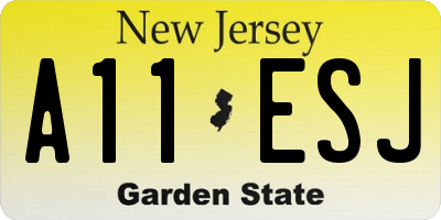 NJ license plate A11ESJ