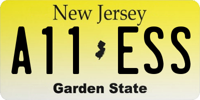 NJ license plate A11ESS