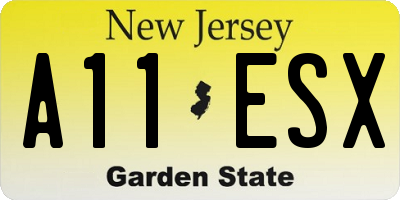 NJ license plate A11ESX