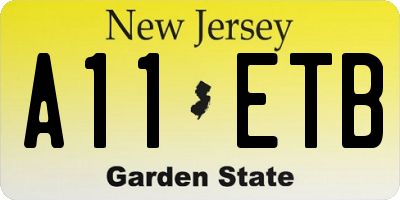 NJ license plate A11ETB