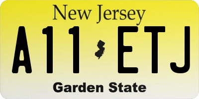 NJ license plate A11ETJ