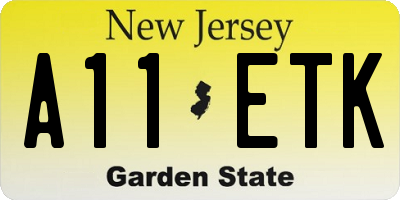 NJ license plate A11ETK