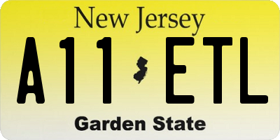 NJ license plate A11ETL