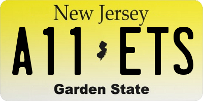 NJ license plate A11ETS
