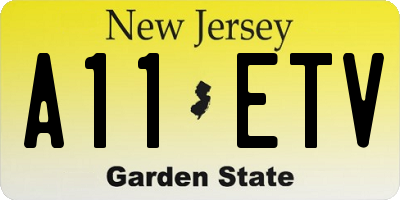 NJ license plate A11ETV