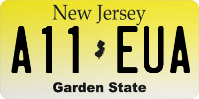 NJ license plate A11EUA