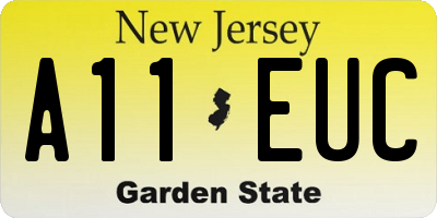 NJ license plate A11EUC