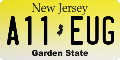 NJ license plate A11EUG