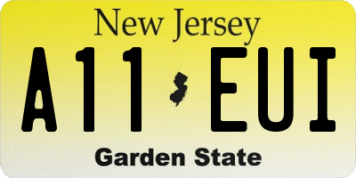 NJ license plate A11EUI