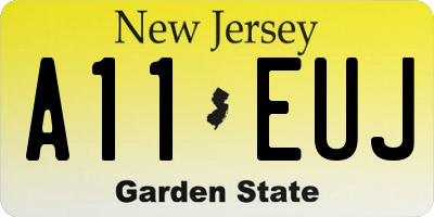 NJ license plate A11EUJ