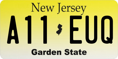 NJ license plate A11EUQ
