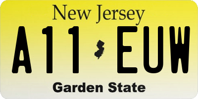 NJ license plate A11EUW