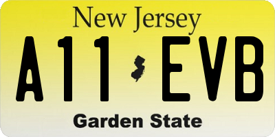 NJ license plate A11EVB