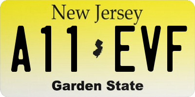 NJ license plate A11EVF
