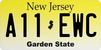 NJ license plate A11EWC