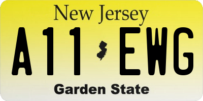 NJ license plate A11EWG