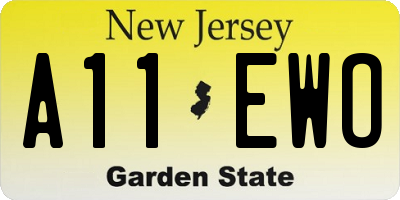 NJ license plate A11EWO