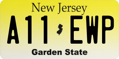 NJ license plate A11EWP
