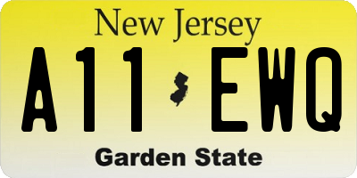 NJ license plate A11EWQ