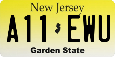 NJ license plate A11EWU