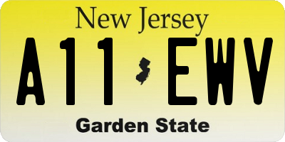 NJ license plate A11EWV