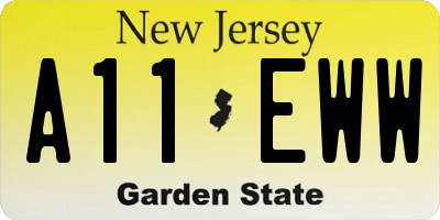 NJ license plate A11EWW