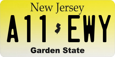NJ license plate A11EWY