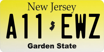 NJ license plate A11EWZ