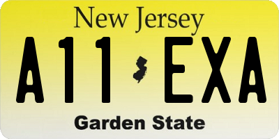 NJ license plate A11EXA