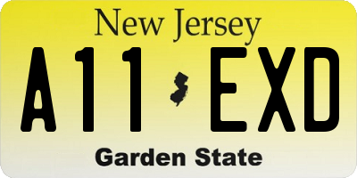 NJ license plate A11EXD