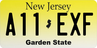 NJ license plate A11EXF