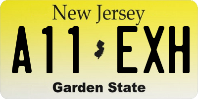 NJ license plate A11EXH
