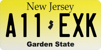 NJ license plate A11EXK