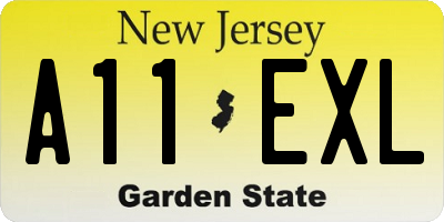 NJ license plate A11EXL