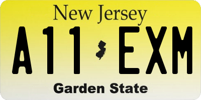 NJ license plate A11EXM