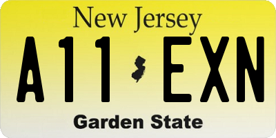 NJ license plate A11EXN