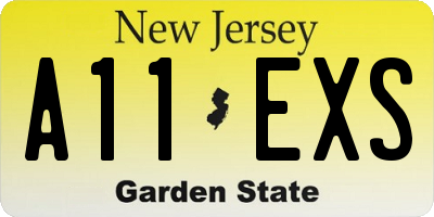 NJ license plate A11EXS