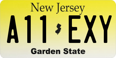 NJ license plate A11EXY